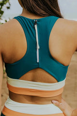 Ocevara High Waist Colorblock Marine Cut Back Crop Bikini Set - image 29