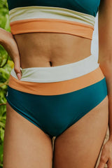 Ocevara High Waist Colorblock Marine Cut Back Crop Bikini Set - image 23