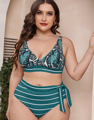 Ocevara Printed Stripe Plus Size Bikini - image 4