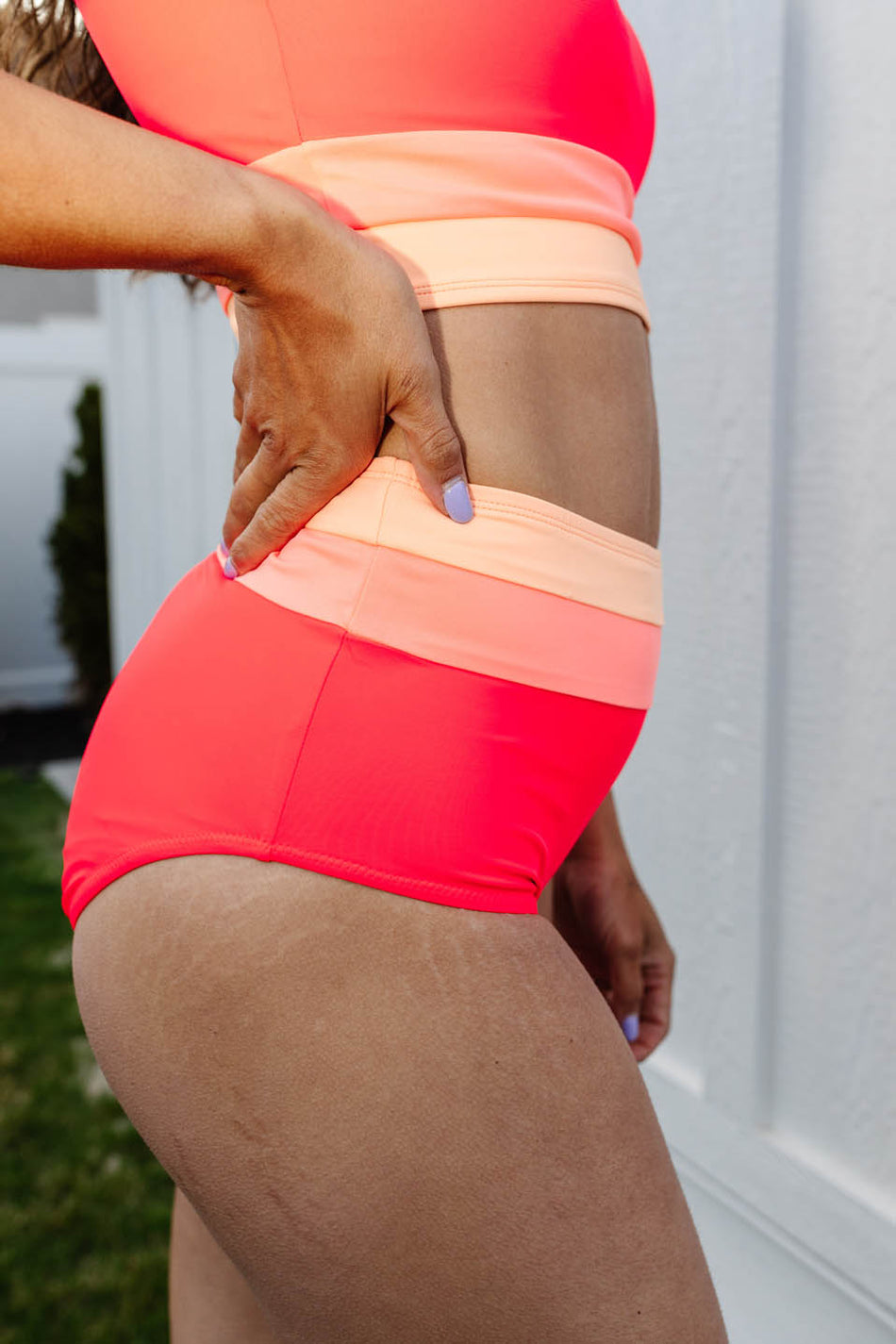 Ocevara High Waist Colorblock Marine Cut Back Crop Bikini Set - image 36