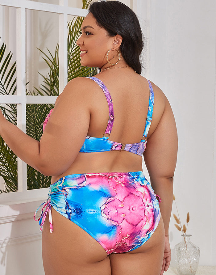 Ocevara Colorful Print Plus Size Bikini - image 5