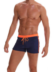 Men's Slim Fit Drawstring Square-Leg Swim Trunks