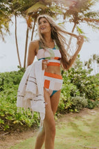 Ocevara - Multi-Colored Pixel Color block Bikini