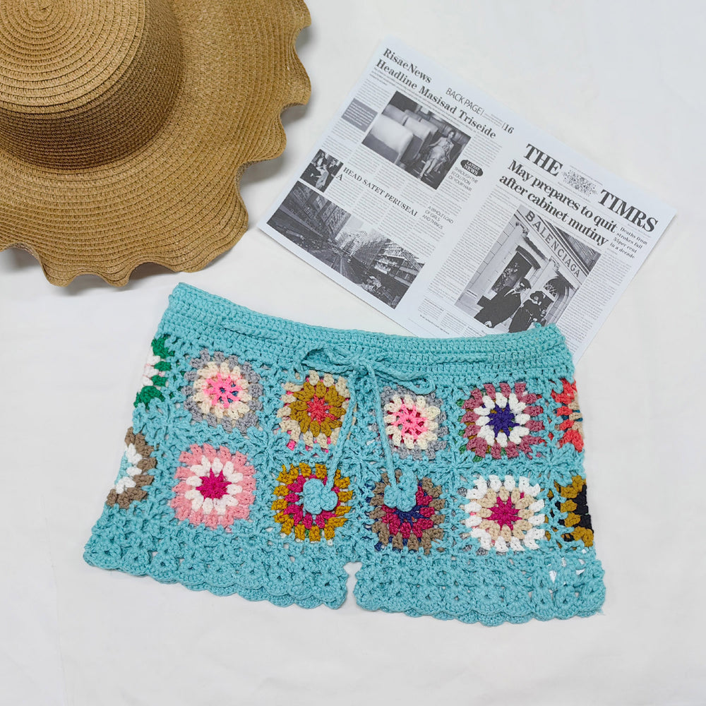 Crochet Granny Square Beach Shorts