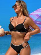 Ocevara - Women's Bikini Sets Cutout Two Piece Swimsuit Sexy Underwire Bathing Suit Cheeky Swimwear Push Up Beachwear