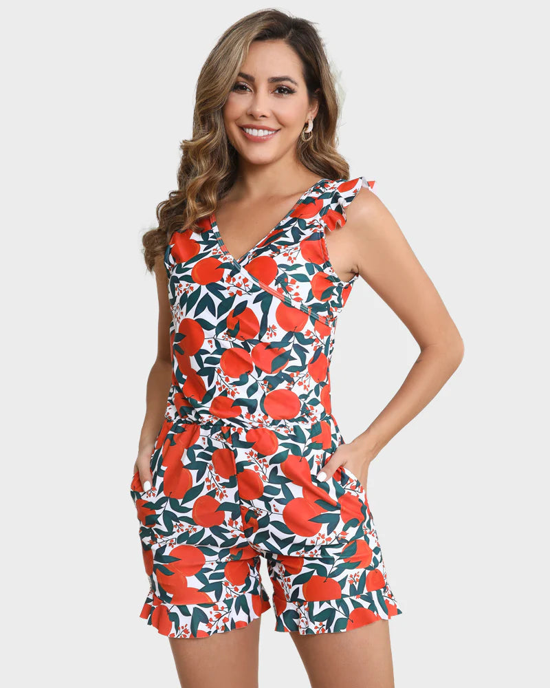 Built-In Bra Swim Romper Three Piece Set Main image