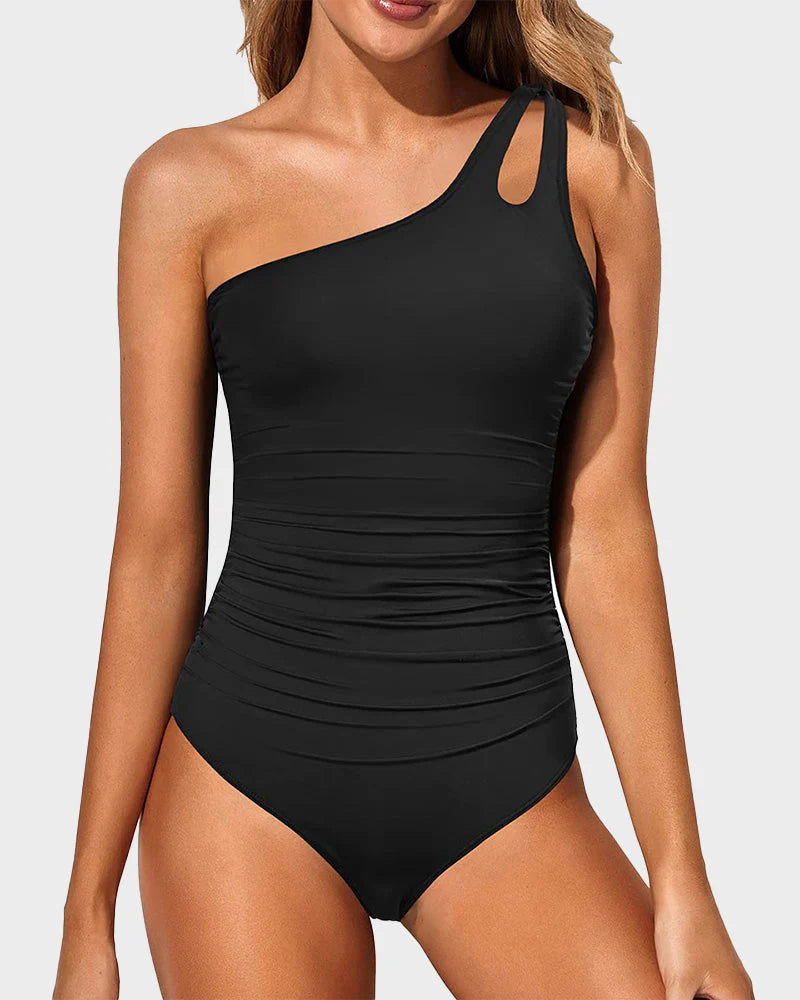 Ocevara Ocevara - One Shoulder One Piece Swimsuit for Women Tummy Control Bathing Suits - image 4