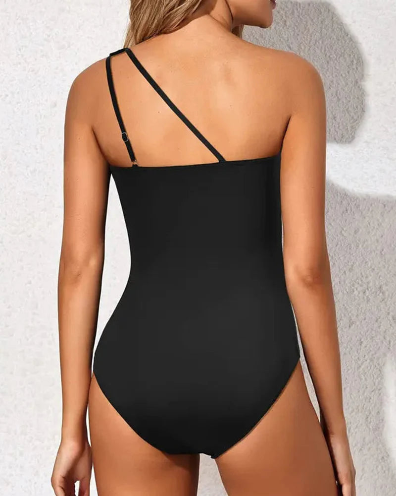 Ocevara Ocevara - One Shoulder One Piece Swimsuit for Women Tummy Control Bathing Suits - image 7
