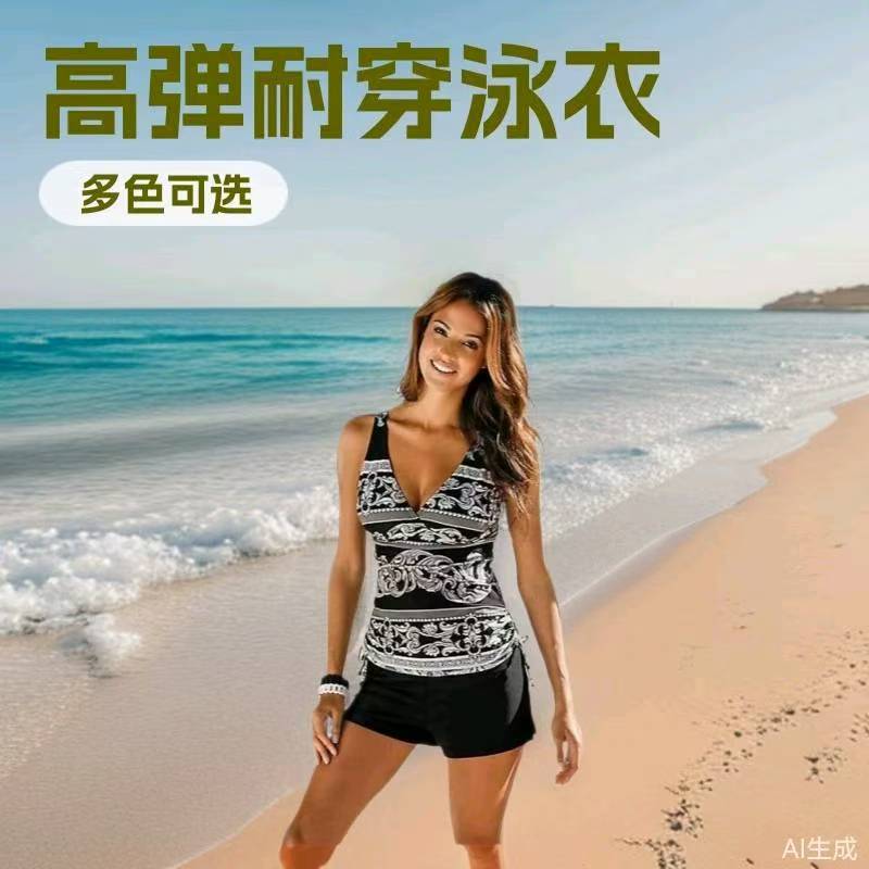 Paisley Print Tankini and Boyshort Set