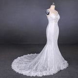 Mermaid Spaghetti Straps Lace Wedding Dresses, Fashion Long Bridal Dresses OKQ17