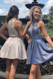 Glitter A-line Sleeveless Short Homecoming Dress School Event Dress OKZ74