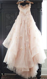 Beautiful A Line Sweetheart Flower Cheap Bridal Gowns, Princess Wedding Dress OKE34