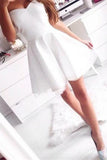 Real Elegant Short White Simple Sweetheart Cute Homecoming Dress K201