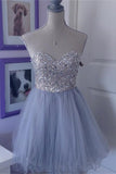 Baby Blue Sweetheart Pretty Cute Girly Homecoming Dress K373