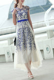 Real Pretty Long Elegant High Low Short Sleeves Simple Prom Dress K53