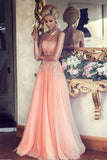 Pretty Pink Long Sweetheart Lace Beading Open Back Prom Dress K72