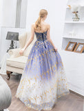 A Line Strapless Long Prom Dress Formal Evening Dress OKQ72