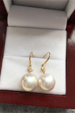 AA Quality 13-14mm Edison Pearl Dangling Earrings with 18K Gold Posts P15