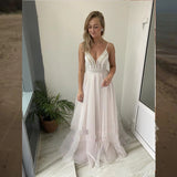 Princess Bohemian Rustic Bridal Gown Sleeveless Spaghetti Strap Beach Wedding Dress For Women OKZ30