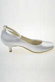 Elegant Low Heel Ankle Strap Simple Handmade Wedding Shoes S50