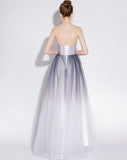 A Line Halter Tulle Long Prom Dress With Appliqued OKL28