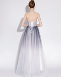 A Line Halter Tulle Long Prom Dress With Appliques OKL28