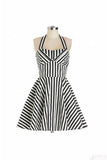 Cute Stripe Halter Handmade Simple Cheap Vintage Dress V15