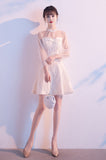 New Arrival Elegant Short Cute Zipper Back Homecoming Dress For Teens OE098