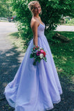 Sparkly A Line Lavender Long Prom Dress Formal Evening Dress Custom Pageant Dress OK1025