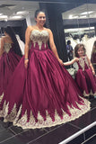 Plus Size Prom Dress,Cheap Prom Dress,Sweetheart Prom Dresses,Long Prom Dress,Ball Gown Prom Gown,Appliques Prom Dress