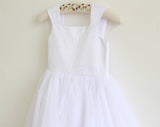 White Tulle Straps Long Simple Baby Girl Dresses/Flower Girl Dresses OK208