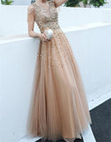 A-line Evening Dress Beading Party Dress Formal Evening Gown Women Girls OKW2