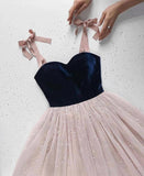 Tulle Princess Simple Sequins Prom Dress A-line Long Formal Evening Dress OKW3