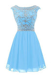 Ice Blue Short Chiffon Homecoming Cocktail Dress K319