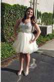 Plus Size Short Sweetheart Handmade Beaded Tulle Homecoming Dress K421