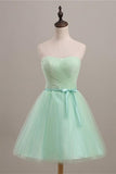 Simple Mint Strapless Lace Up Cute Elegant Homecoming Dress K482