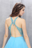 Classy A-line Short Chiffon Light Blue Homecoming Dress K584