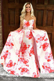 A-Line Prom Dresses,Sweetheart Prom Dress,Satin Prom Dresses,Floral Prom Dress,Printed Prom Dresses