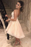 Beautiful A-line V Neck Lace Appliques Homecoming Dress OKY90