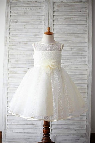 Lace Flower Girl Dress,Ivory Flower Girl Dresses,A-line Flower Girl Dress 