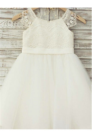 Princess Flower Girl Dress,Lace Flower Girl Dresses,Ivory Flower Girl Dress 