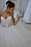 Princess Wedding Dresses,Ball Gown Wedding Dresses,White Bridal Dress,Sweetheart Wedding Dress,Strapless Wedding Gown,Beading Wedding Dress